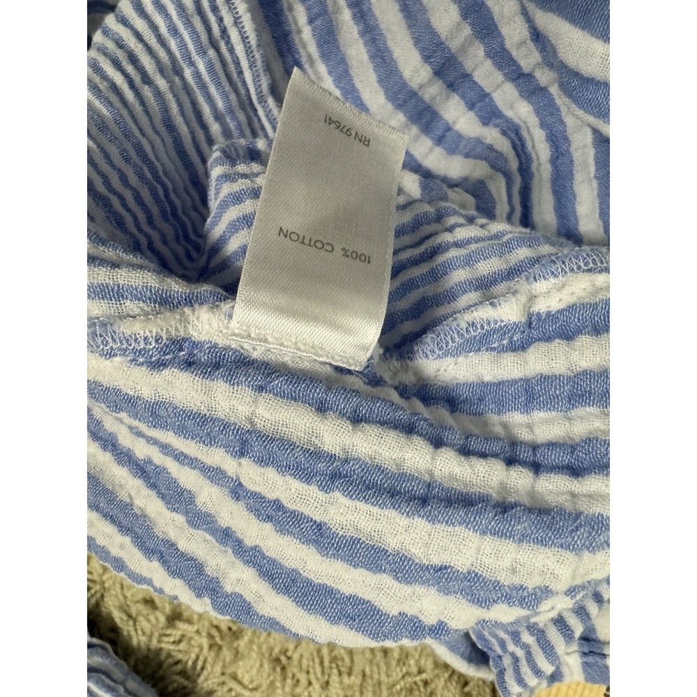 J. Jill Long Sleeve Blue And White Striped Gauze Button Up Tunic Top Women's M - Picture 10 of 11